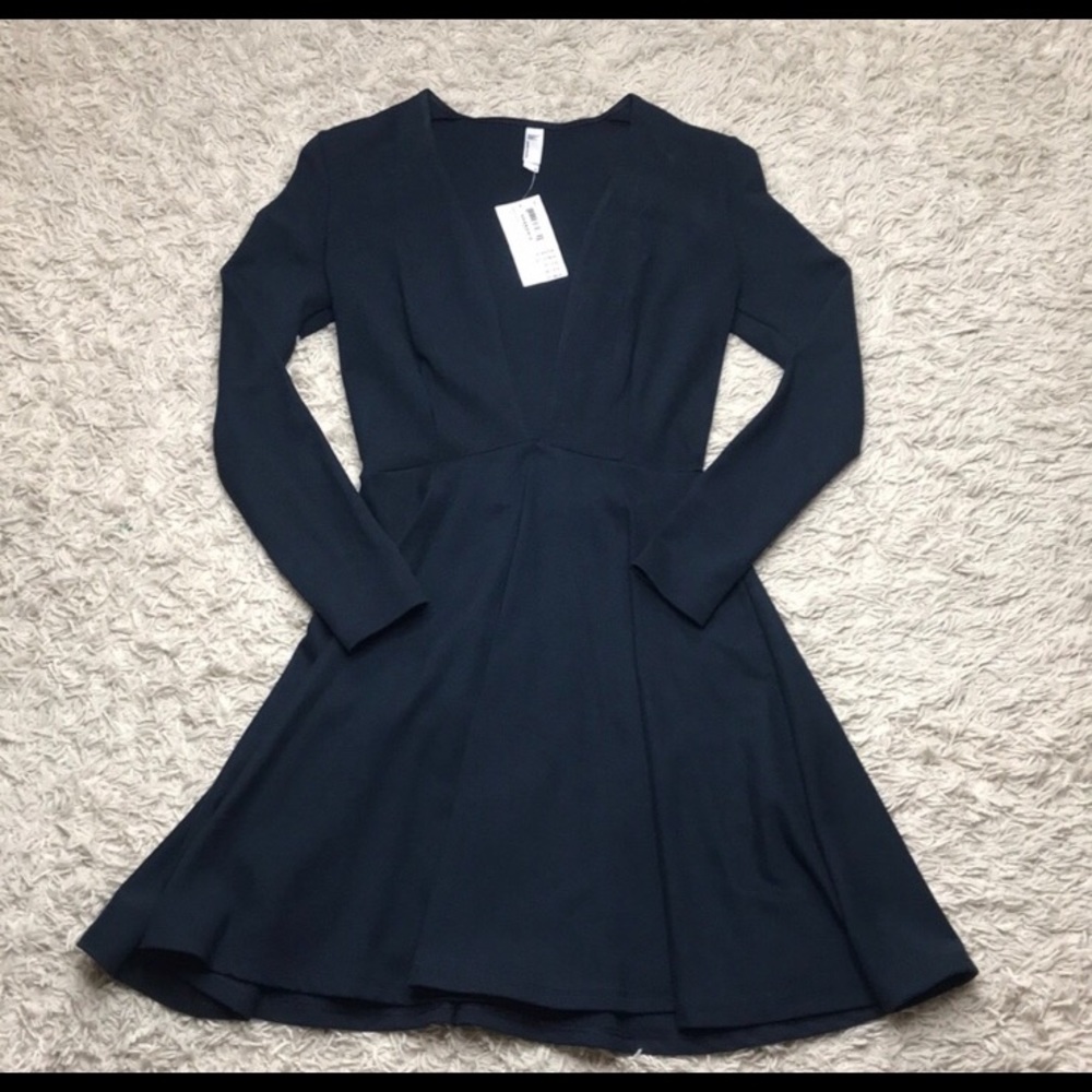 American apparel deep V skater dress